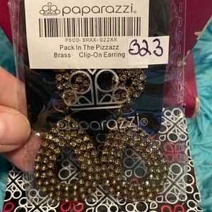 Paparazzi Brass Teardrop Clip-On Earrings